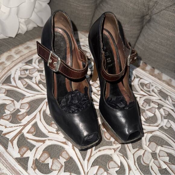 Marni MaryJane Peep Toe Heels Shoes Women’s 8 - Picture 6 of 9